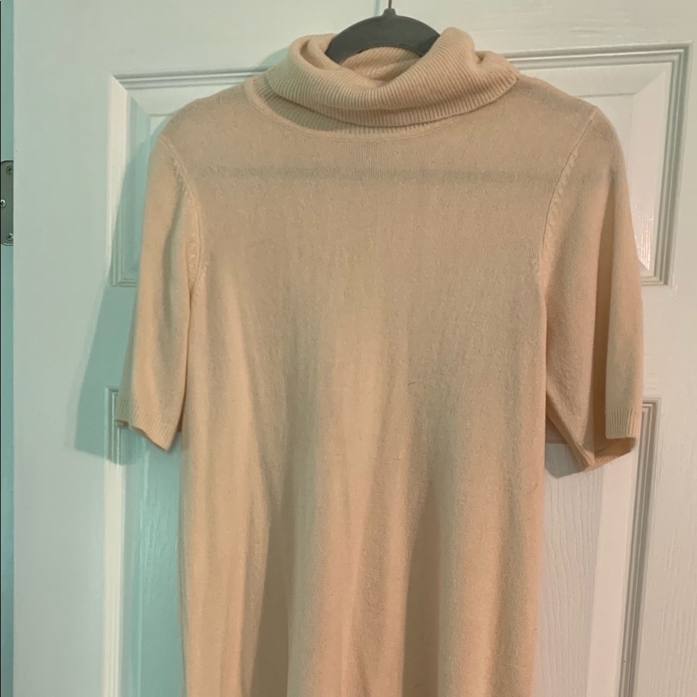 Perfectly peach turtleneck lace tunic